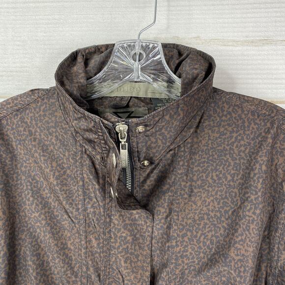 Sunice Performance Jacket Womens M Brown Black Animal Print Windbreaker Hooded - Picture 3 of 13